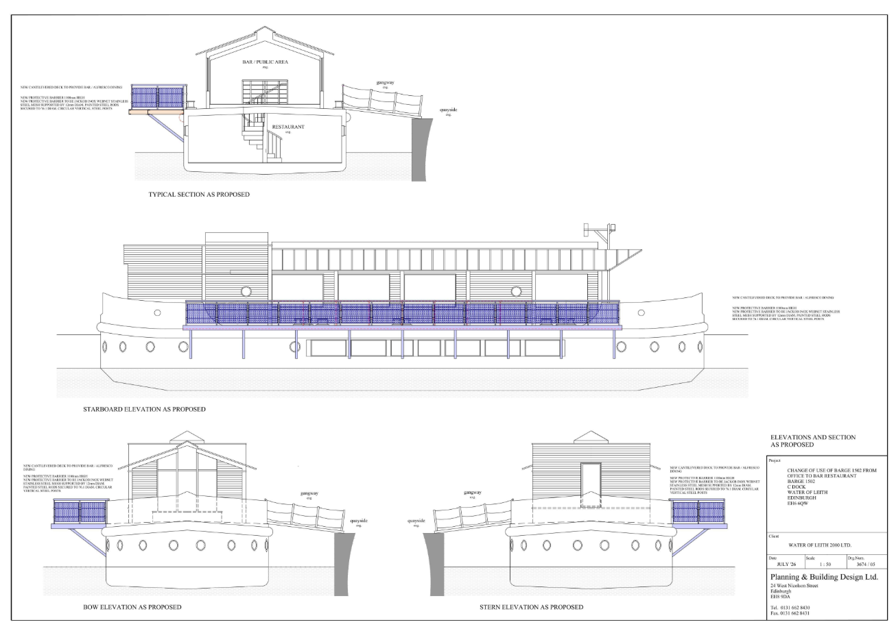 Barge at The Shore in Leith could become new restaurant with waterside terrace
